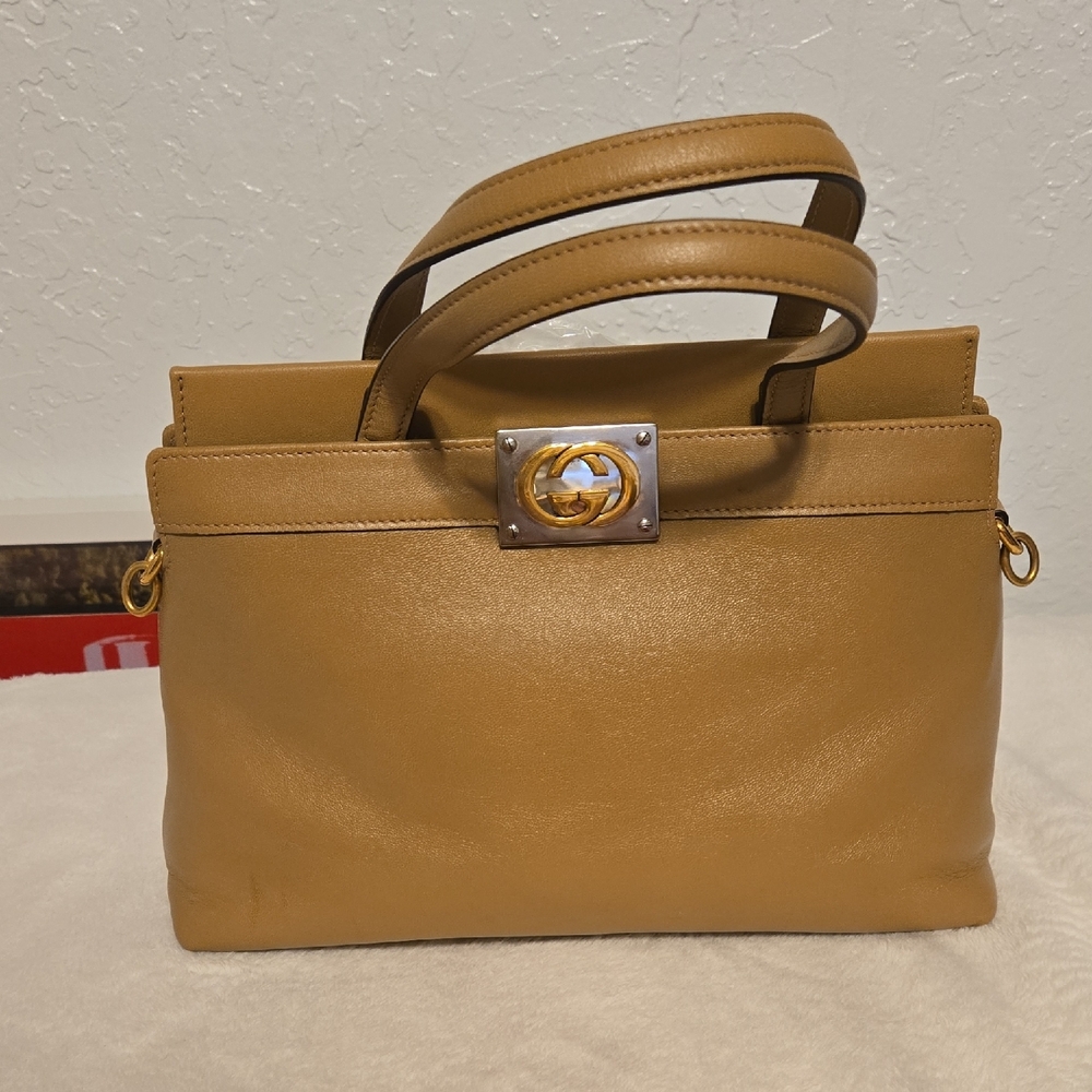 XSOLDXGucci Tan Leather Women's Bag